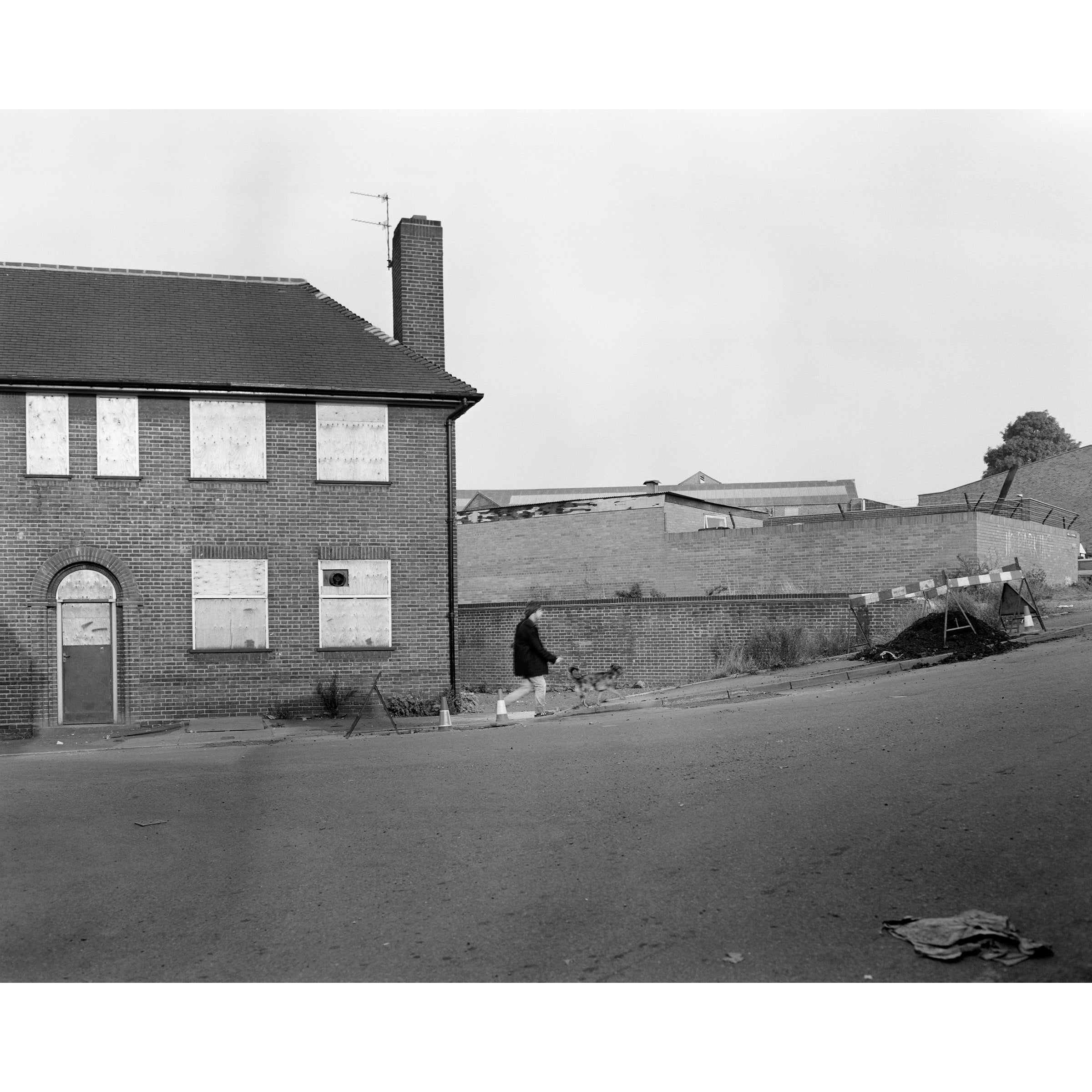 Boarded-up public house, 1985